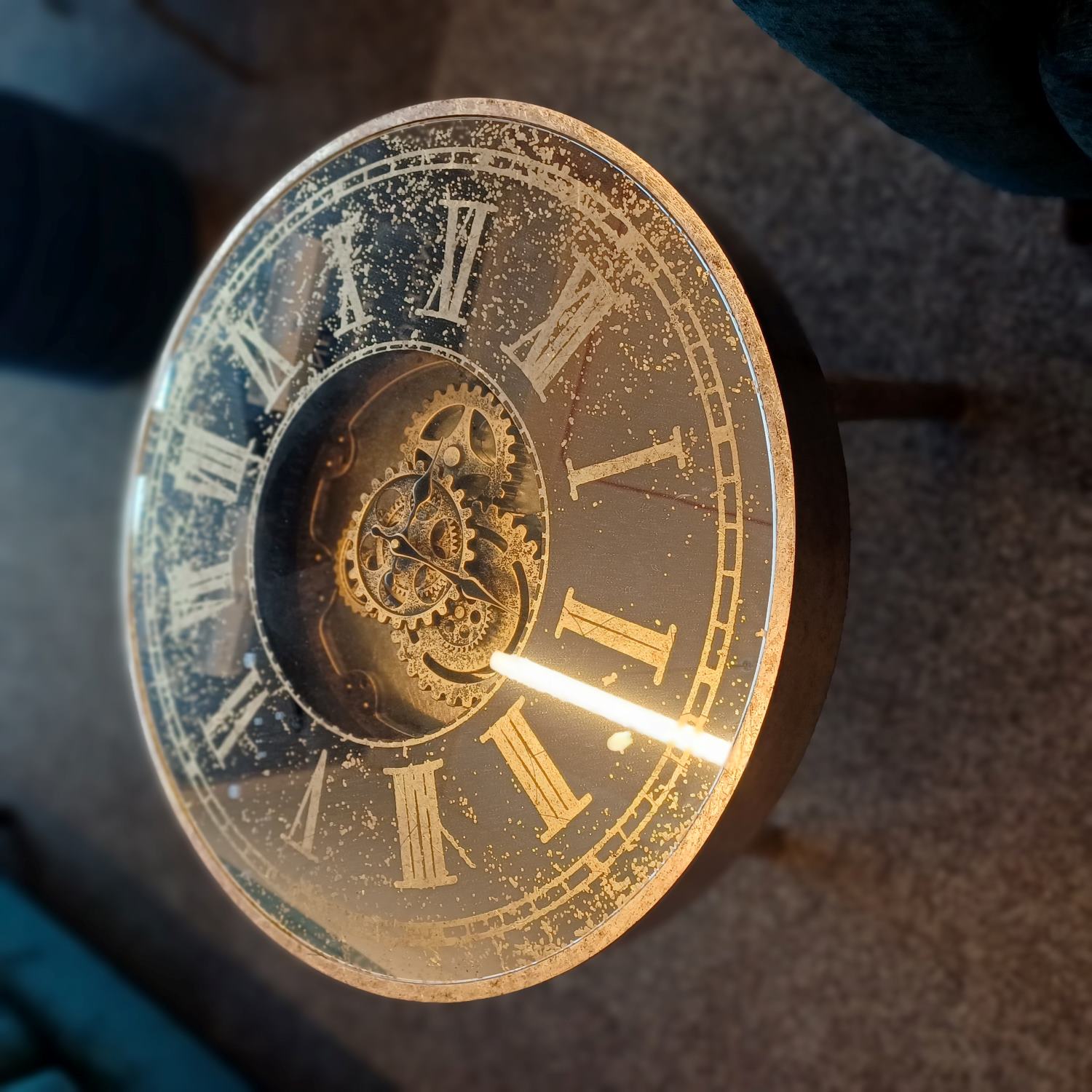 Mirrored Round Clock Table